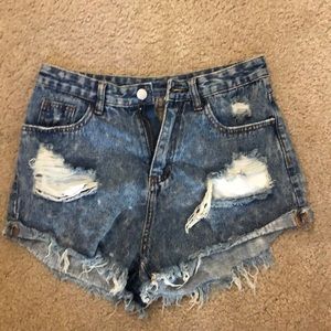 High rise ripped denim shorts from SHEIN